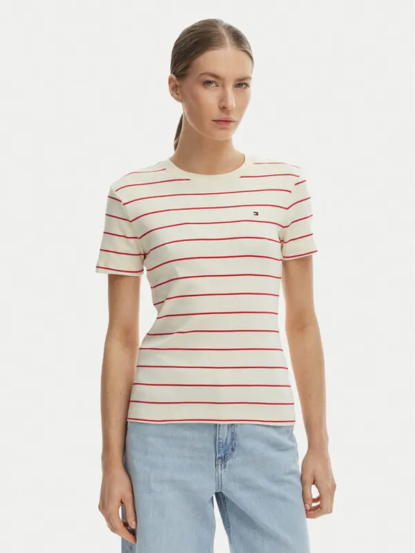 Tommy Hilfiger Tommy Hilfiger T-shirt New Cody WW0WW40587 Bijela Slim Fit
