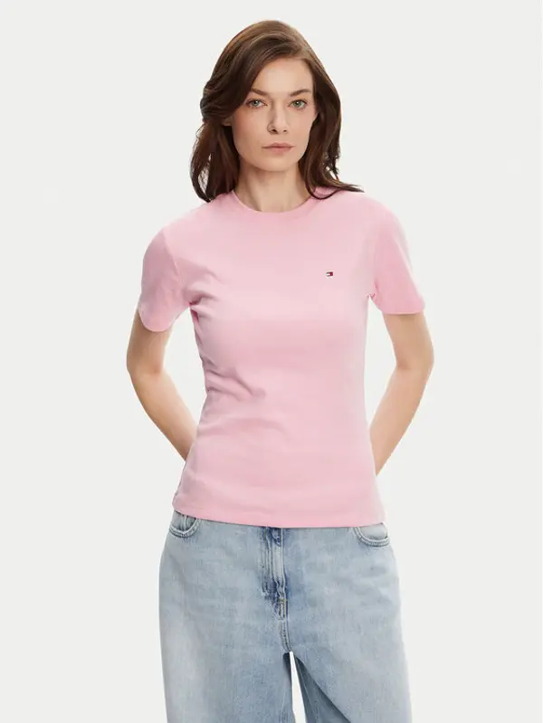 Tommy Hilfiger Tommy Hilfiger T-shirt New Cody WW0WW40587 Ružičasta Slim Fit