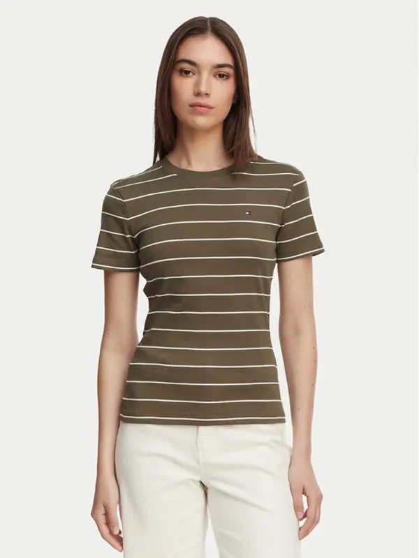 Tommy Hilfiger Tommy Hilfiger T-shirt New Cody WW0WW40587 Smeđa Slim Fit