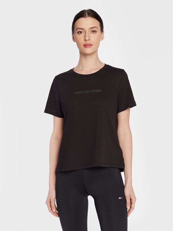 Tommy Hilfiger Tommy Hilfiger T-shirt Performance S10S101481 Crna Regular Fit
