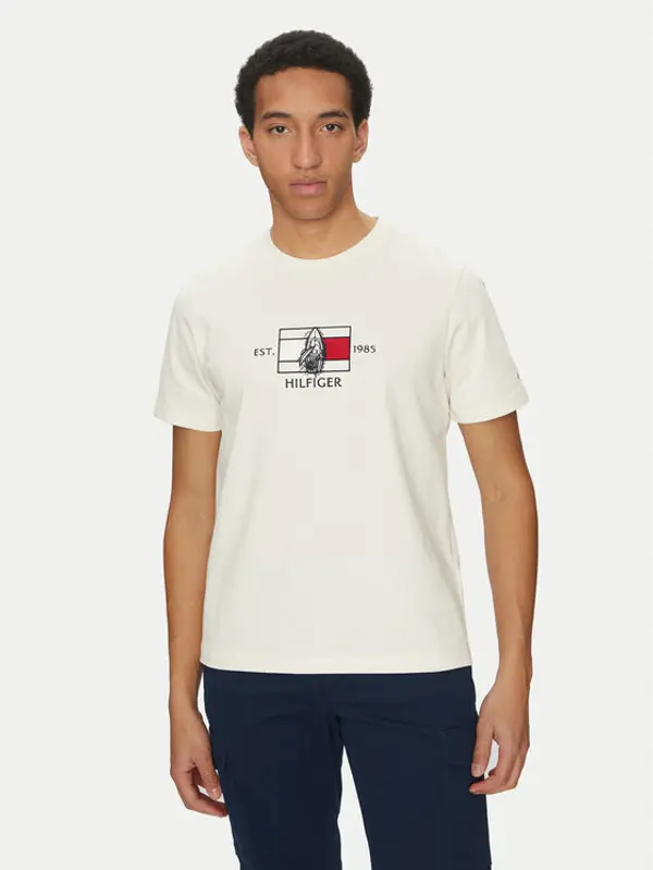 Tommy Hilfiger Tommy Hilfiger T-shirt Sailing MW0MW38628 Écru Regular Fit