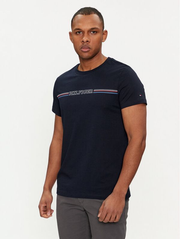 Tommy Hilfiger Tommy Hilfiger T-shirt Stripe Chest MW0MW34428 Tamnoplava Slim Fit