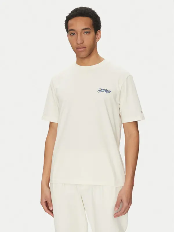 Tommy Hilfiger Tommy Hilfiger T-shirt Summer Photo MW0MW38643 Bež Regular Fit