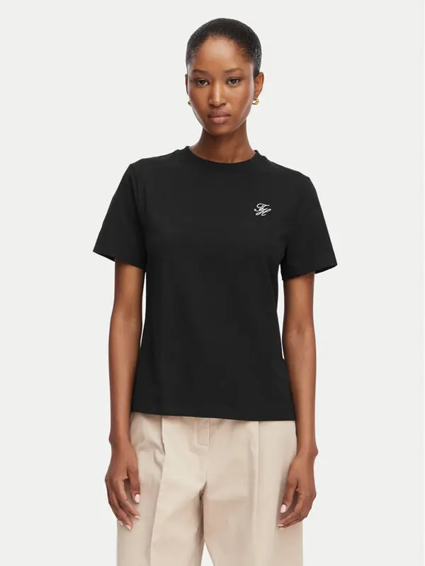 Tommy Hilfiger Tommy Hilfiger T-shirt Th Script WW0WW49941 Crna Regular Fit