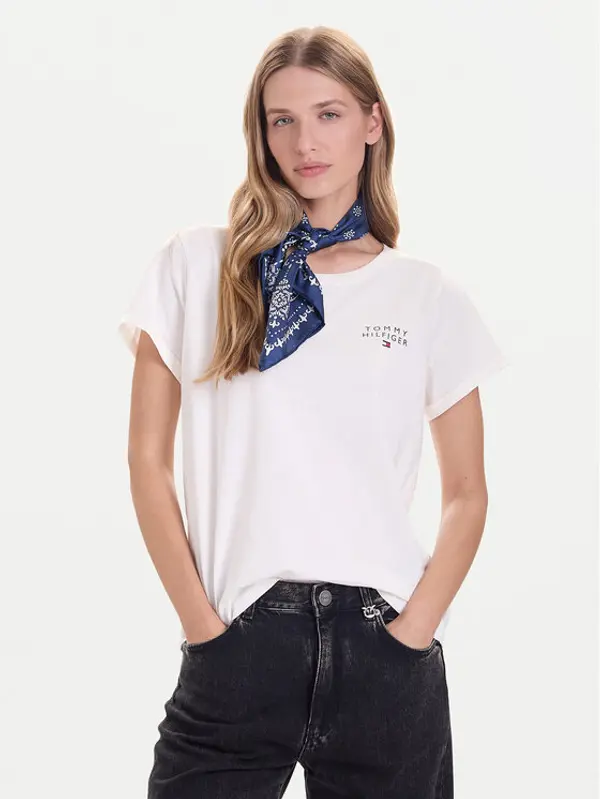 Tommy Hilfiger Tommy Hilfiger T-shirt UW0UW04525 Bež Relaxed Fit
