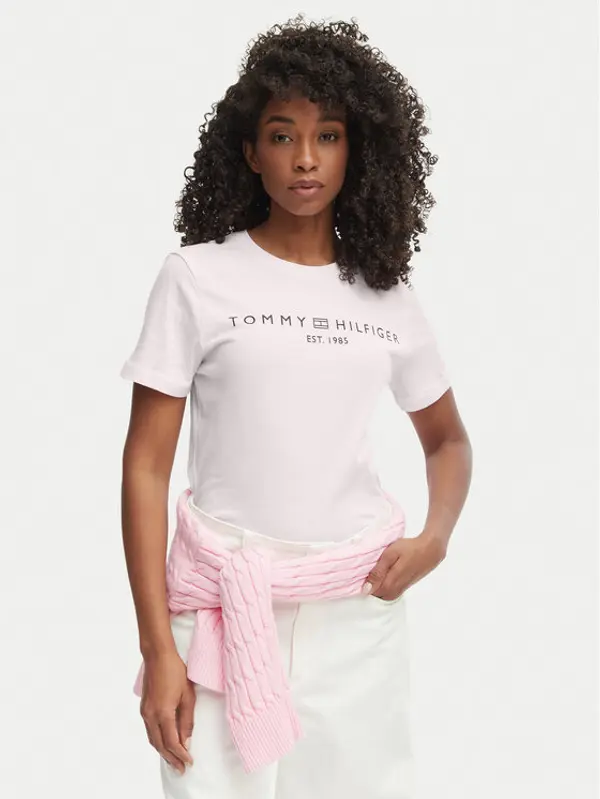 Tommy Hilfiger Tommy Hilfiger T-shirt WW0WW40276 Ružičasta Regular Fit