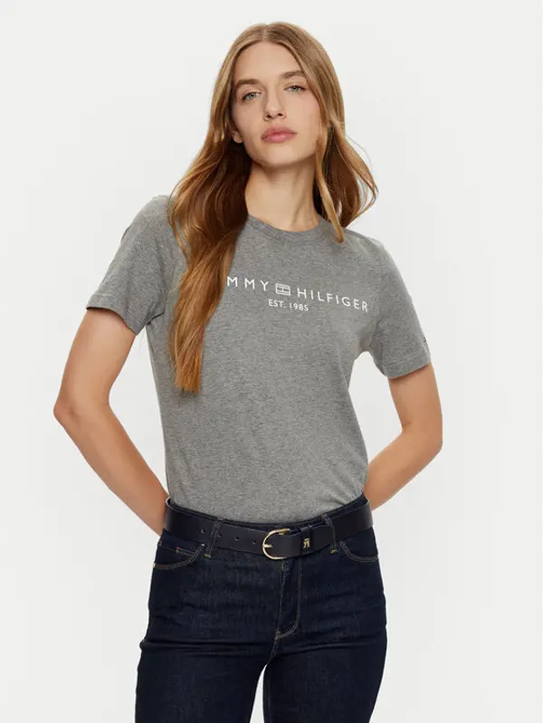 Tommy Hilfiger Tommy Hilfiger T-shirt WW0WW40276 Siva Regular Fit