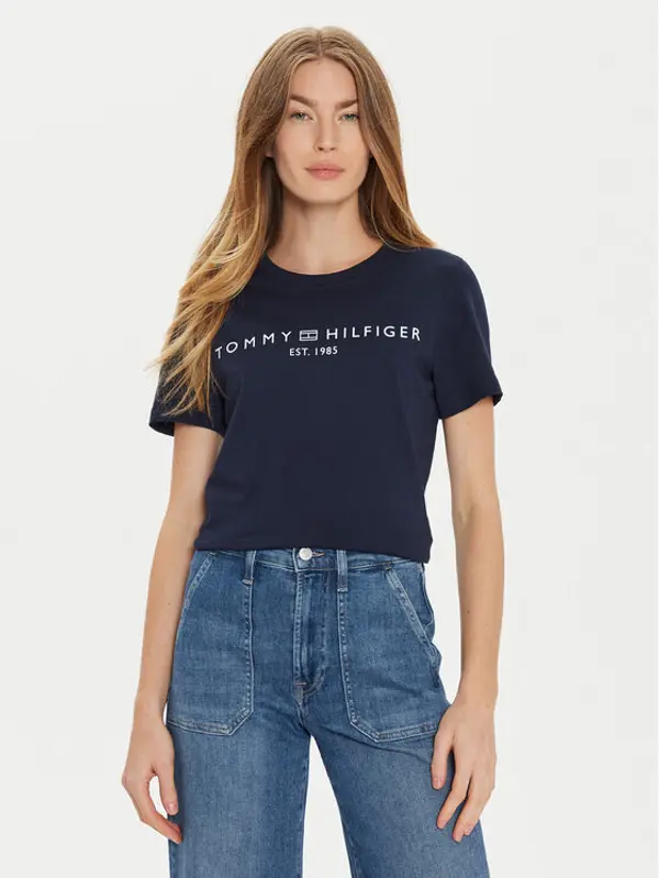 Tommy Hilfiger Tommy Hilfiger T-shirt WW0WW40276 Tamnoplava Regular Fit