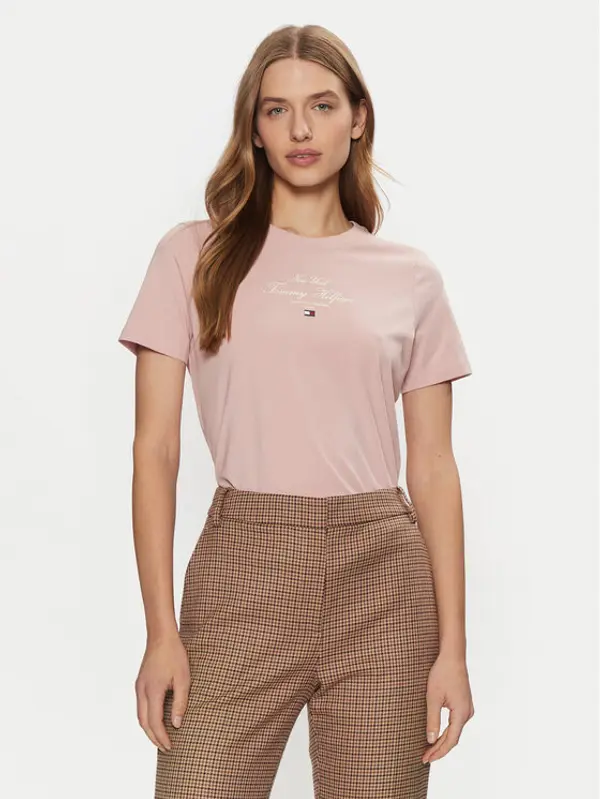 Tommy Hilfiger Tommy Hilfiger T-shirt WW0WW43895 Ružičasta Regular Fit