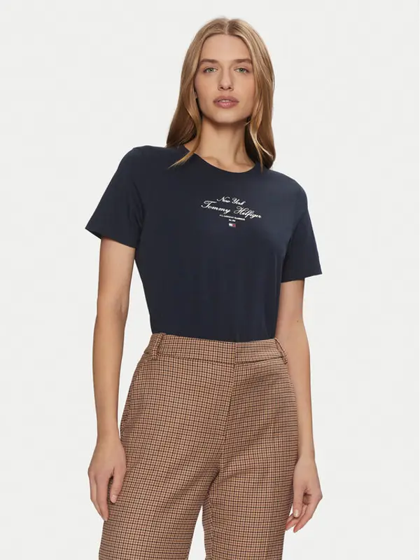 Tommy Hilfiger Tommy Hilfiger T-shirt WW0WW43895 Tamnoplava Regular Fit