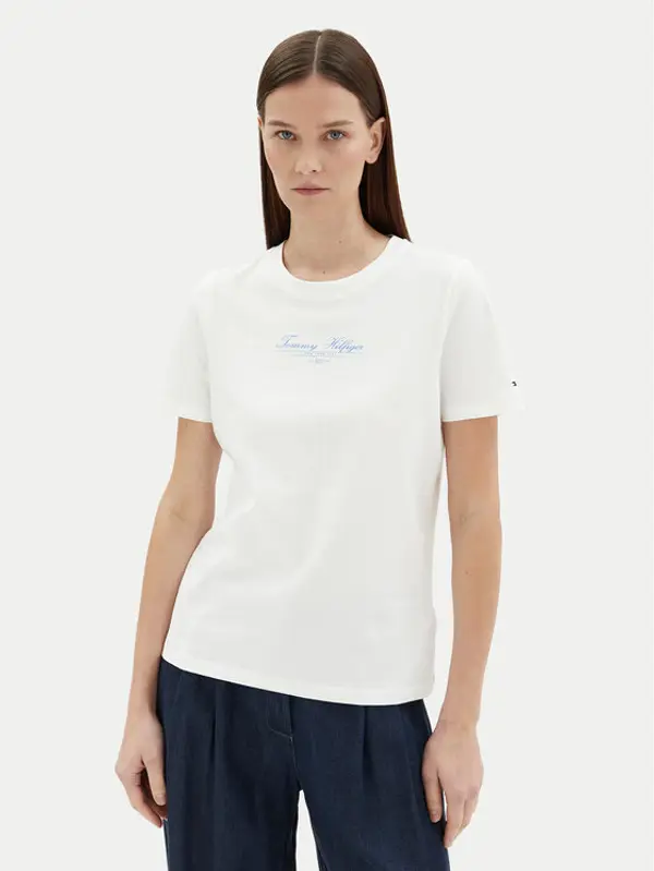 Tommy Hilfiger Tommy Hilfiger T-shirt WW0WW45428 Bijela Regular Fit