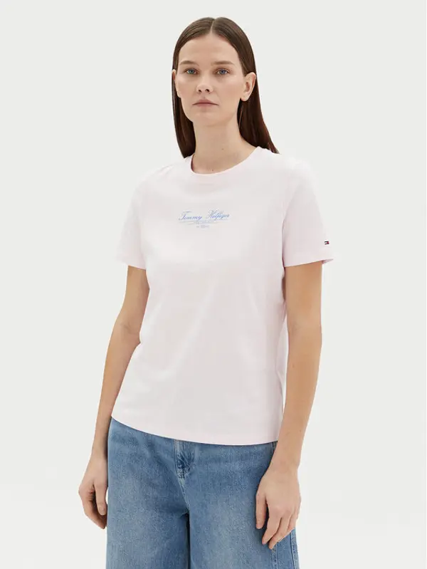 Tommy Hilfiger Tommy Hilfiger T-shirt WW0WW45428 Ružičasta Regular Fit