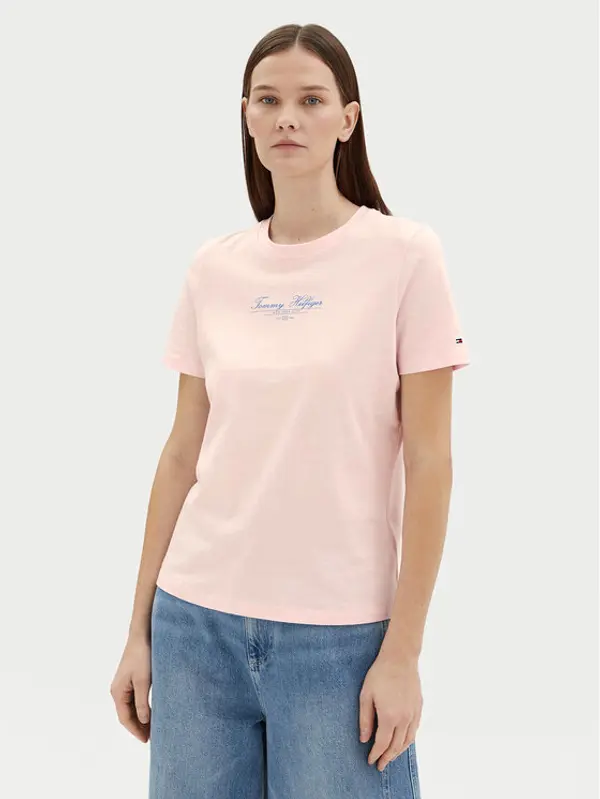 Tommy Hilfiger Tommy Hilfiger T-shirt WW0WW45428 Ružičasta Regular Fit