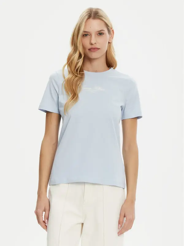 Tommy Hilfiger Tommy Hilfiger T-shirt WW0WW45428 Svijetloplava Regular Fit