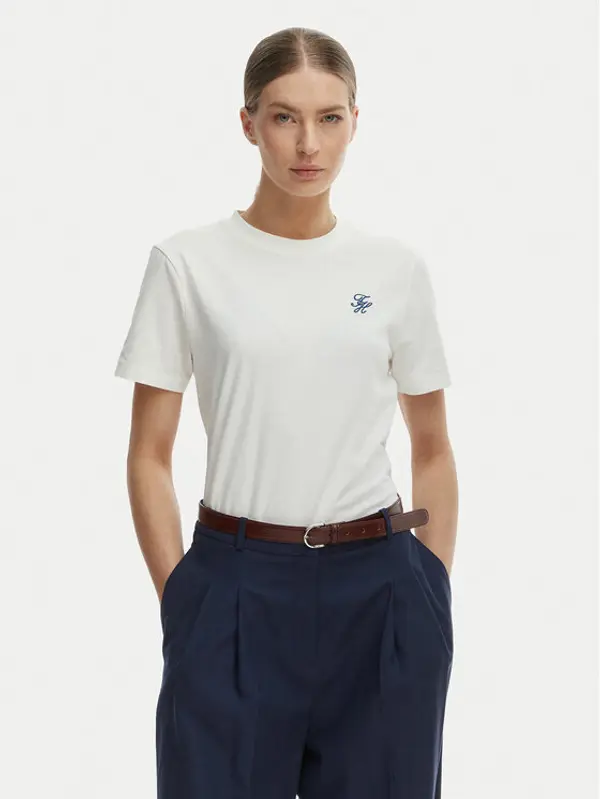 Tommy Hilfiger Tommy Hilfiger T-shirt WW0WW48699 Écru Regular Fit