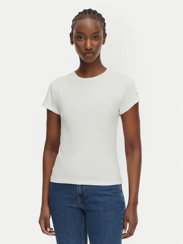 Tommy Hilfiger Tommy Hilfiger T-shirt WW0WW48702 Bijela Slim Fit
