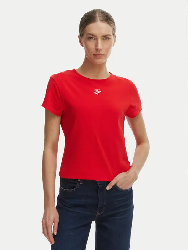 Tommy Hilfiger Tommy Hilfiger T-shirt WW0WW48710 Narančasta Slim Fit