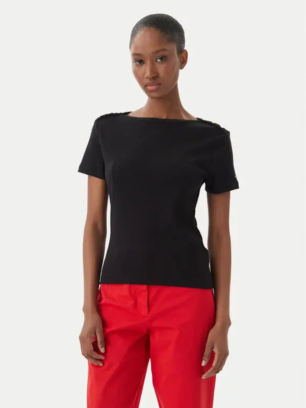 Tommy Hilfiger Tommy Hilfiger T-shirt WW0WW49250 Crna Slim Fit