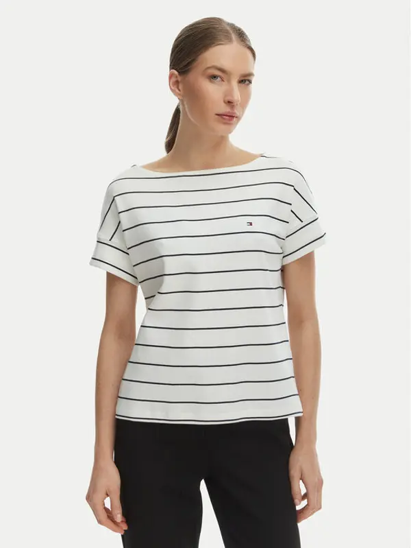 Tommy Hilfiger Tommy Hilfiger T-shirt WW0WW49723 Écru Loose Fit