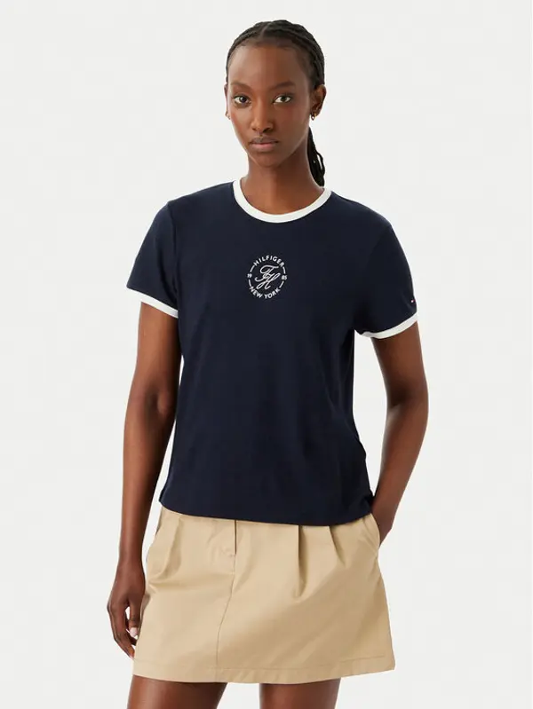 Tommy Hilfiger Tommy Hilfiger T-shirt WW0WW50032 Tamnoplava Regular Fit