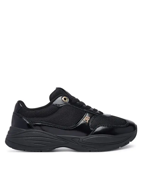 Tommy Hilfiger Tommy Hilfiger Tenisice Modern Runner Shiny Leather FW0FW09413 Crna