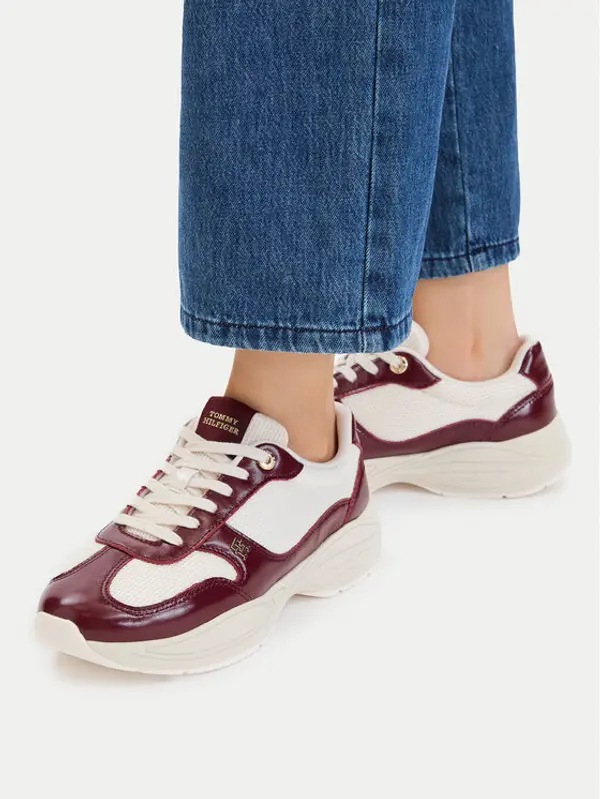 Tommy Hilfiger Tommy Hilfiger Tenisice Modern Runner Shiny Leather FW0FW09413 Tamnocrvena