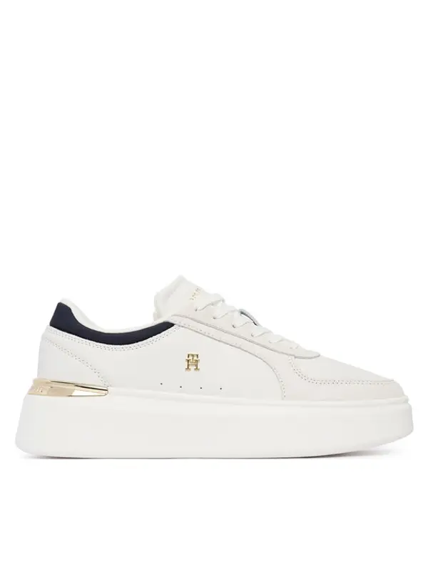 Tommy Hilfiger Tommy Hilfiger Tenisice Th Satin Platform Sneaker FW0FW09307 Écru