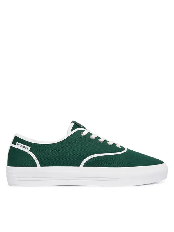 Tommy Hilfiger Tommy Hilfiger Tenisice Th Vulc Cup Long Lace Canvas FM0FM05874 Zelena