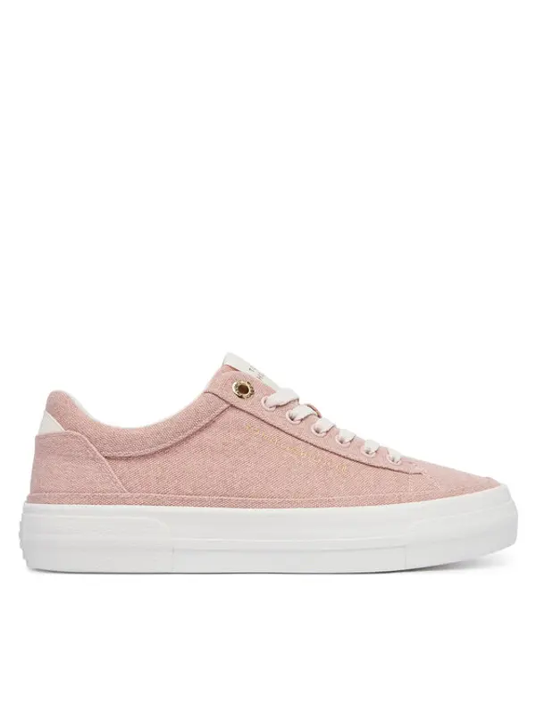 Tommy Hilfiger Tommy Hilfiger Tenisice Washed Canvas Platform Trainers FW0FW09172 Ružičasta