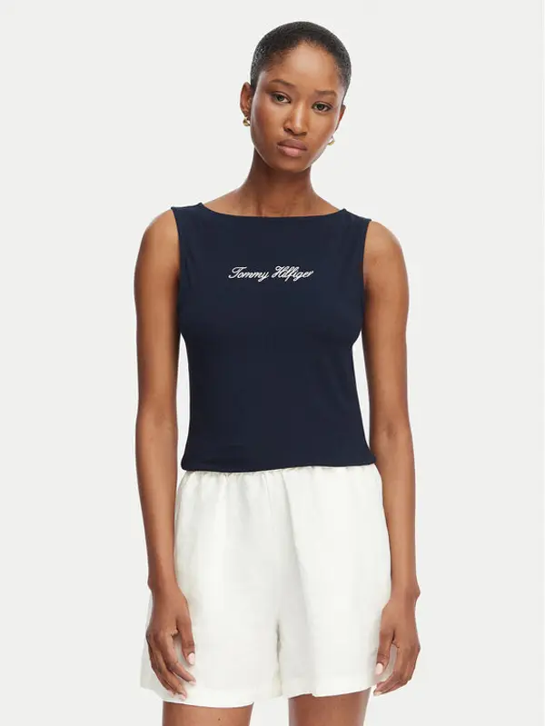 Tommy Hilfiger Tommy Hilfiger Top Classic WW0WW50947 Tamnoplava Regular Fit