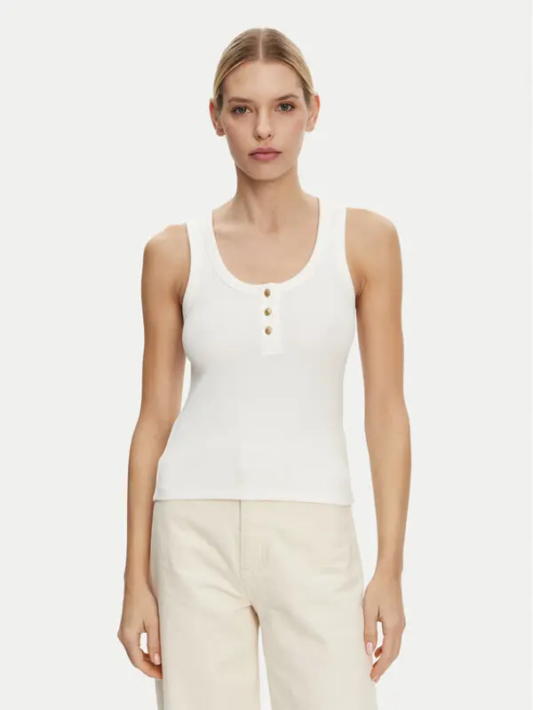 Tommy Hilfiger Tommy Hilfiger Top Henley WW0WW43920 Bijela Slim Fit