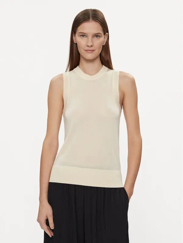 Tommy Hilfiger Tommy Hilfiger Top Md Lyocell Silk Blend Vest WW0WW40980 Žuta Regular Fit