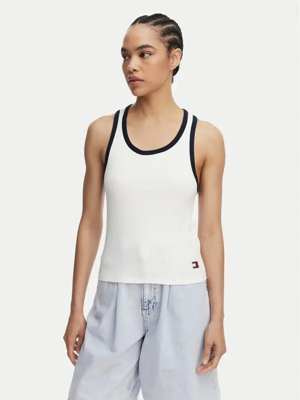 Tommy Hilfiger Tommy Hilfiger Top UW0UW06308 Bijela Regular Fit