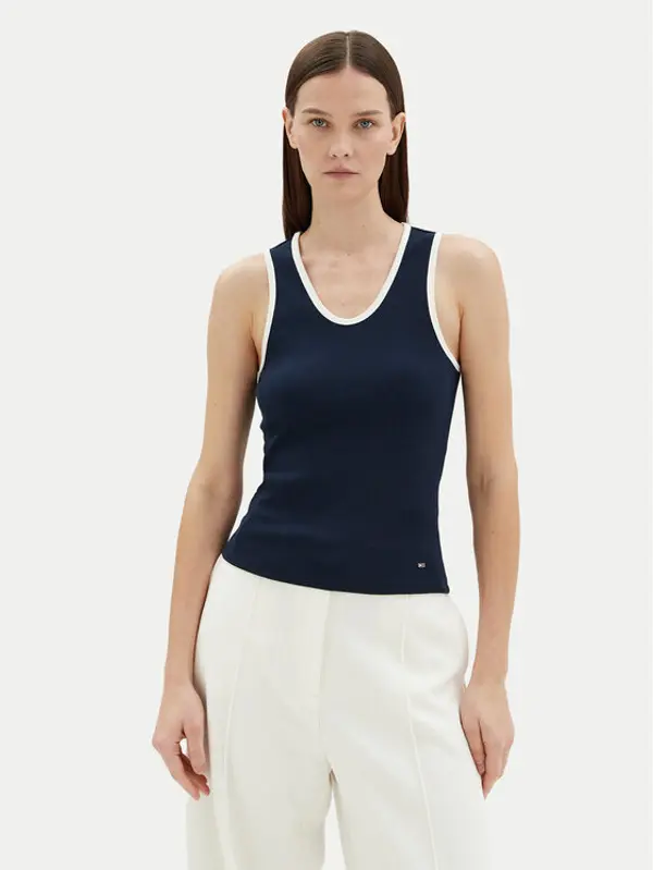 Tommy Hilfiger Tommy Hilfiger Top WW0WW44572 Tamnoplava Slim Fit