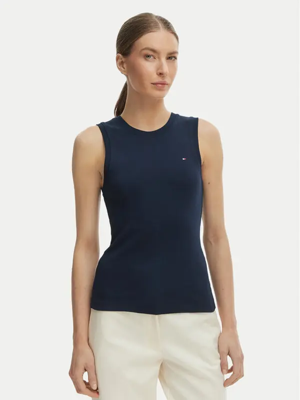 Tommy Hilfiger Tommy Hilfiger Top WW0WW47806 Tamnoplava Slim Fit