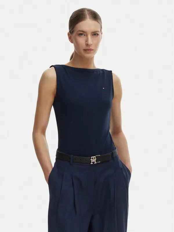 Tommy Hilfiger Tommy Hilfiger Top WW0WW47807 Tamnoplava Slim Fit