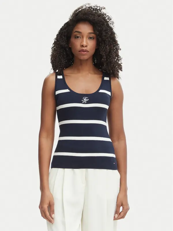 Tommy Hilfiger Tommy Hilfiger Top WW0WW48480 Tamnoplava Slim Fit