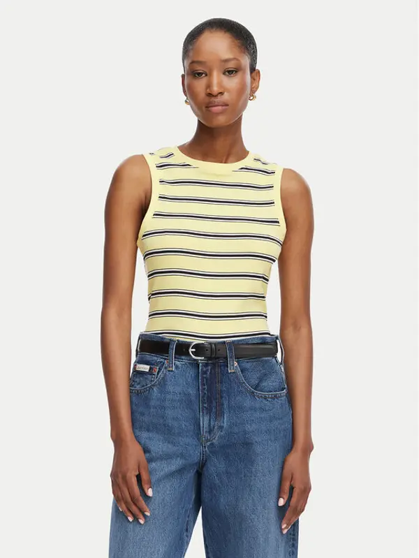 Tommy Hilfiger Tommy Hilfiger Top WW0WW50025 Žuta Regular Fit