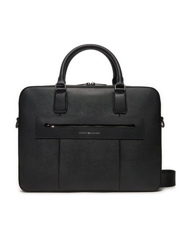 Tommy Hilfiger Tommy Hilfiger Torba za laptop Business Leather Computer Bag AM0AM12489 Crna