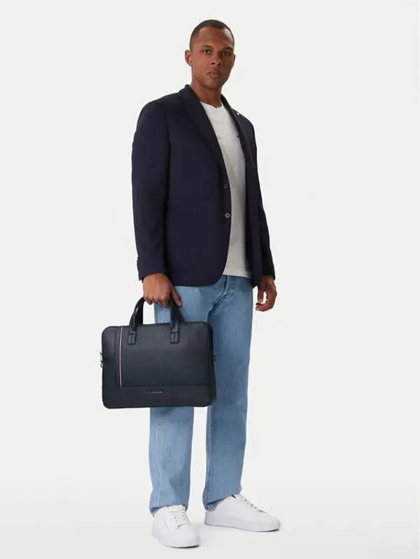 Tommy Hilfiger Tommy Hilfiger Torba za laptop Th Central Slim Computer Bag AM0AM13631 Tamnoplava