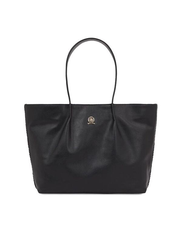 Tommy Hilfiger Tommy Hilfiger Torbica Crest Leather Tote AW0AW15230 Crna