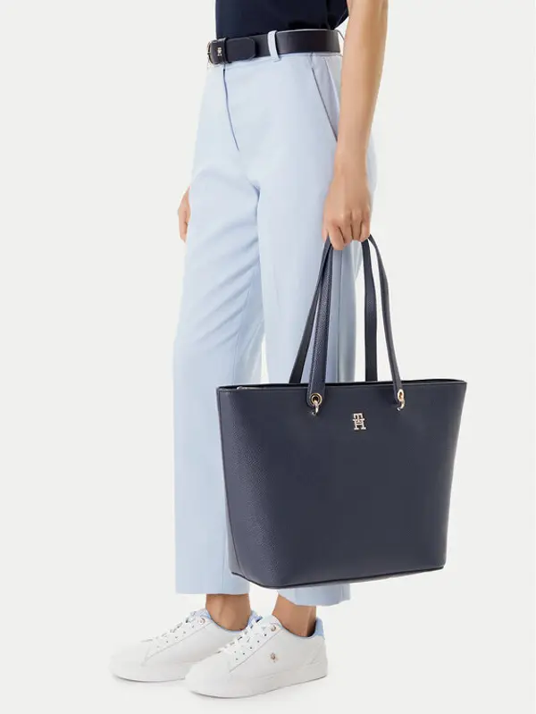 Tommy Hilfiger Tommy Hilfiger Torbica Emblem Shopper AW0AW15178 Tamnoplava