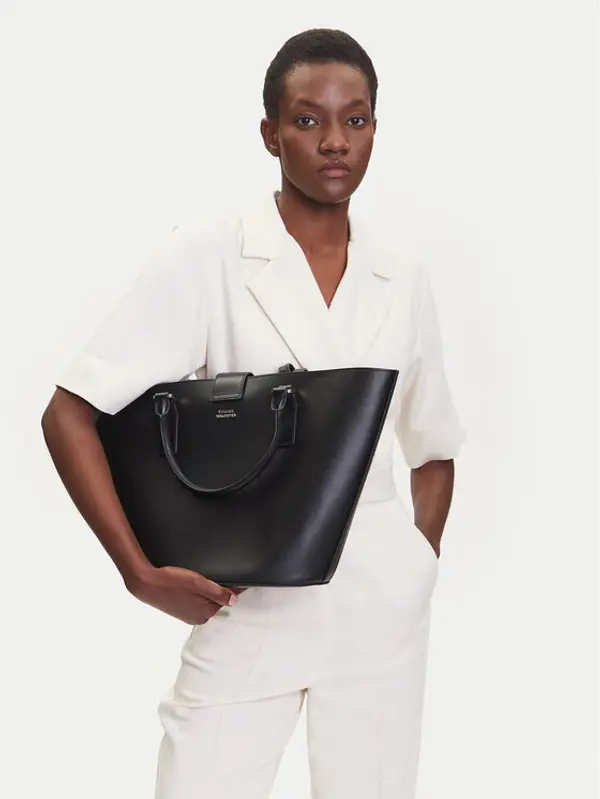 Tommy Hilfiger Tommy Hilfiger Torbica Heritage Leather Tote AW0AW17209 Crna
