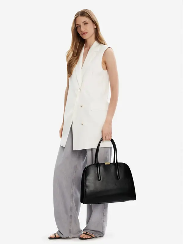 Tommy Hilfiger Tommy Hilfiger Torbica Iconic Leather Tote AW0AW18206 Crna