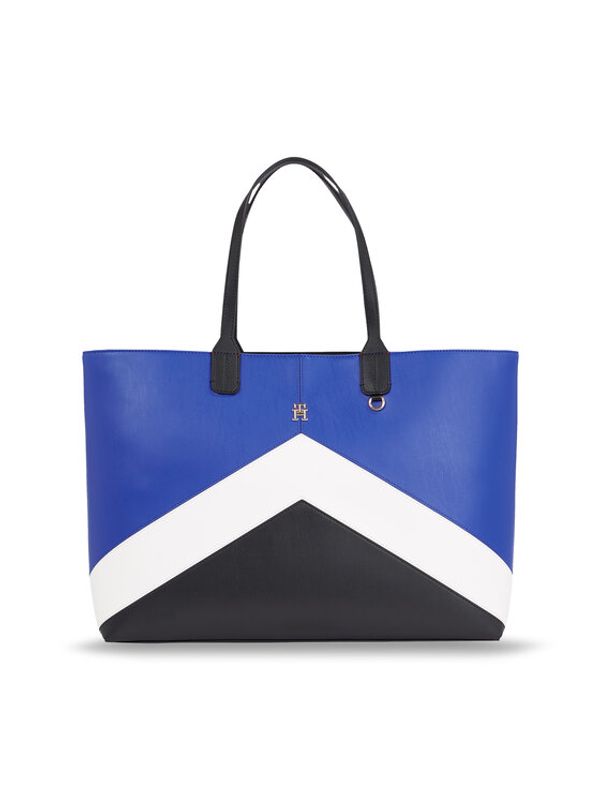 Tommy Hilfiger Tommy Hilfiger Torbica Iconic Tommy Tote Chevron AW0AW15204 Plava