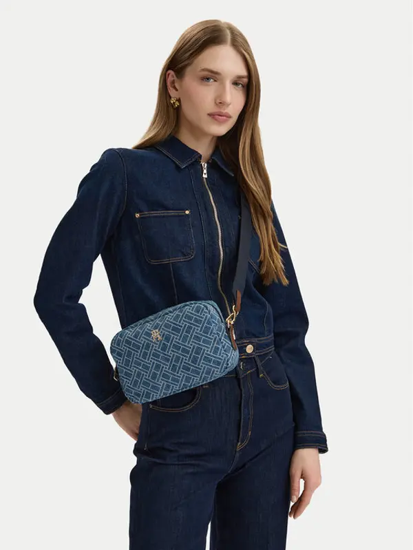 Tommy Hilfiger Tommy Hilfiger Torbica Popette Camera Bag Denim Flag AW0AW18610 Plava