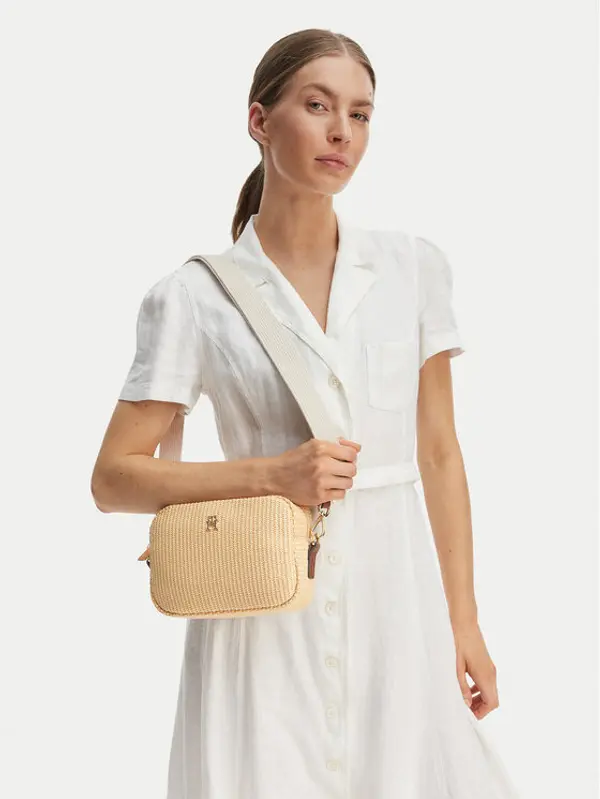 Tommy Hilfiger Tommy Hilfiger Torbica Popette Camera Bag Raffia AW0AW18525 Bež