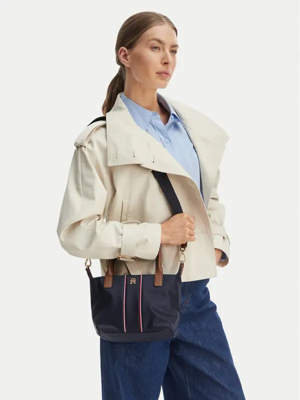 Tommy Hilfiger Tommy Hilfiger Torbica Popette Mini Tote Corp AW0AW17707 Tamnoplava