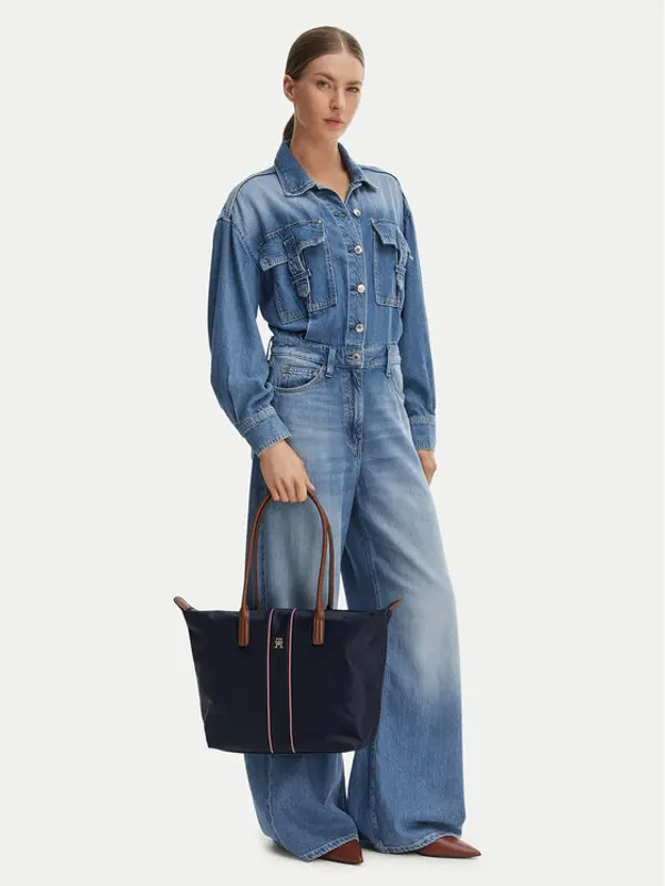 Tommy Hilfiger Tommy Hilfiger Torbica Popette Tote Corp AW0AW17706 Tamnoplava