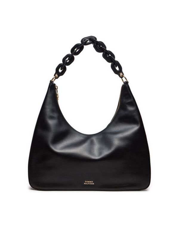 Tommy Hilfiger Tommy Hilfiger Torbica Soft Leather Hobo AW0AW16292 Crna